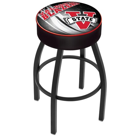 Holland Bar Stool Co 30" 4" Valdosta State Cushion Seat, Blk Wrinkle Base Swivel Bar Stool L8B130ValdSt-D2